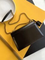 Knockoff Saint Laurent Sunset Medium Chain Bag Black Calfskin - Image 6