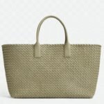 Top Quality Replica Bottega Veneta Cabat Large Bag In Travertine Intrecciato Lambskin