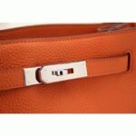 Orange Leather Replica Designer Hermes So Kelly 22cm Vibrant Handbag - Image 7