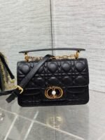 Dior Small Jolie Top Handle Bag Fake in Black Cannage Calfskin - Image 3