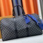 Louis Vuitton Damier Graphite Canvas Keepall Bandouliere 50 In Indigo Blue