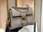Top Quality Fake Chloe Mini Tess Day Bag In Grey Grained Leather - Image 8