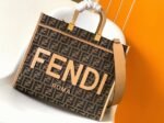 Top Quality Knockoff Fendi Sunshine Medium Tote Bag in Brown FF Jacquard Fabric - Image 5