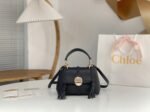 Top Quality Fake Chloe Penelope Mini Shoulder Bag in Black Grained Calfskin - Image 9