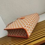 Prada Symbole Large Bag Imitation in Orange/White Jacquard Fabric - Image 3