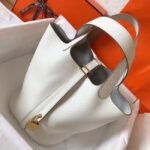 White luxury replica Hermes Picotin Lock 18cm handbag