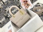 Dior Lady D-Lite Medium Bag Knockoff in Pink   White Houndstooth Embroidery - Image 9