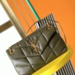 Replica Saint Laurent Puffer Small Chain Bag Army Green Lambskin