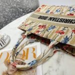 Dior Medium Book Tote Bag Fake in Hibiscus Metallic Thread Embroidery - Image 5