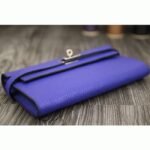 Electric blue 1:1 replica Hermes Kelly Longue wallet - Image 5