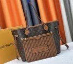 Louis Vuitton Neverfull Bandouliere Inside Out MM Tote In Monogram Canvas And Brown Leather