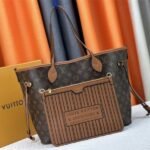 Louis Vuitton Neverfull Bandouliere Inside Out MM Tote In Monogram Canvas And Brown Leather