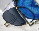 Dior Saddle Bag Imitation in Indigo Blue Grained Calfskin - Image 10