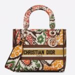 Dior Lady D-Lite Medium Bag Faux in Yellow Dior Paisley Embroidery