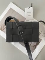 Top Quality Faux Bottega Veneta Cassette Bag In Black - Image 5