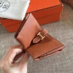 Brown Knockoff Designer Hermes Bearn Wallet - Image 3