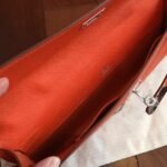 Orange Epsom Knockoff Hermes Kelly Cut Clutch Bold Handbag - Image 5