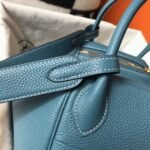 Fake Hermes Lindy 30cm bag in blue jean tone - Image 7