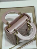 Dior Lady Dior Mini Bag Fake in Lotus Pearlescent Lambskin - Image 9