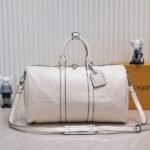 LV Monogram Empreinte Keepall Bandouliere 45 In Cream