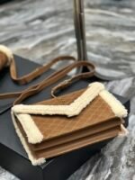 GABY MINI SATCHEL IN QUILTED SUEDE AND SHEARLING - Image 6