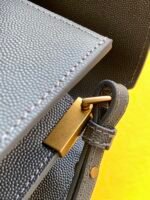 CASSANDRA MEDIUM TOP HANDLE BAG IN GRAIN DE POUDRE EMBOSSED LEATHER - Image 4