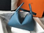 Fake Hermes Lindy 30cm bag in blue jean tone - Image 9