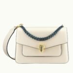 Fake Bvlgari Serpenti Forever Medium Crossbody Bag with Chain White