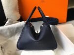 Fake designer Hermes Lindy 26cm handbag in navy blue - Image 7