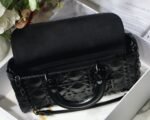 Dior Lady D-Joy Medium Bag Replica in Black Calfskin with Diamond Motif - Image 6