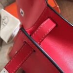 Red Swift Top Fake Hermes Kelly Pochette Statement Clutch - Image 2