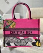Dior Medium Book Tote Bag Replica in Toile de Jouy Zoom Pop Embroidery - Image 5