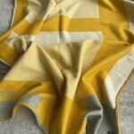 Replica Hermes H Riviera blanket in yellow wool and cashmere - Image 6