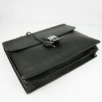 Black Calf Leather Replica Hermes Sac A Depeches 38cm Briefcase - Image 6