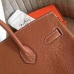 Gold-Tone Replica Hermes Birkin 35CM Designer-Inspired Tote - Image 7