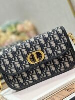 Dior 30 Montaigne Avenue Bag Fake in Blue Dior Oblique Jacquard - Image 4