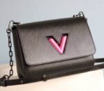 Louis Vuitton Epi Leather Twist MM Bag With Black Vibrant Pink Twist Lock - Image 4