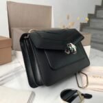 Replica Bvlgari Serpenti Forever Medium Shoulder Bag Black Calfskin - Image 10