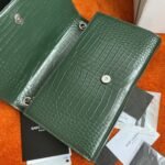 Replica Saint Laurent Kate Medium Tassel Bag Green Crocodile-embossed Leather - Image 10