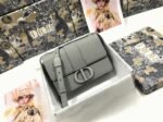 Dior 30 Montaigne Medium Bag Replica in Grey Ultramatte Grained Calfskin - Image 2