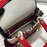 Dior Lady D-Lite Medium Bag Replica in White Multicolor Cupidon Embroidery - Image 7