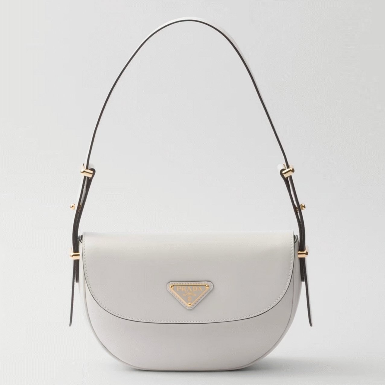 4D4FC40F-9506-2B2F-05EC-E7E43BF26692.jpg White Prada Arque Shoulder Bag with Flap Replica - Image 1
