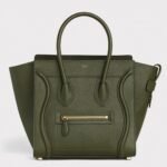 Celine Micro Luggage Tote Bag Knockoff in Khaki Green