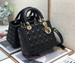 Dior Lady Dior Medium Bag Fake in Black Cannage Lambskin - Image 9