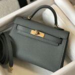 Hermes Kelly Mini II Bag Fake in Vert Amand
