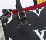 Louis Vuitton Bicolor Monogram Empreinte Leather Onthego PM Bag In Black And Beige - Image 8