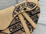 Dior Saddle Bag Knockoff in Beige Jute Canvas with Dior Union Motif - Image 10