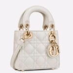Dior Lady Dior Micro Bag Knockoff in White Cannage Lambskin