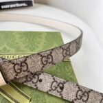 WIDE LEATHER BELT WITH DOUBLE G BUCKLE - Image 3