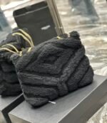 LOULOU SMALL CHAIN BAG IN QUILTED “Y” LEATHER, SATIN AND SEQUINS - Image 6